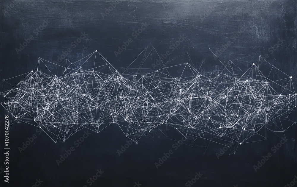 Poster white futuristic technology lines and digital connections on a dark blue background, symbolizing cut