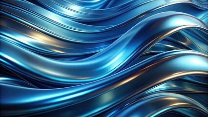 Abstract metallic blue fluid background