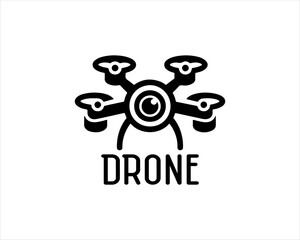 Drone Silhouette Vector Icon Logo Design Illustration 