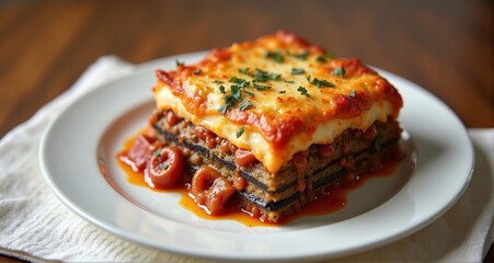 Delicious homemade layered lasagna dish