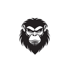 Monkey In cartoon, hand-drawn flat style. image for social media, websites and UI. Isolated 2D vector design in logo, icon, sketch style, simple line vector, single color. AI Generative Art.