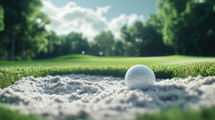 Improve your golf game by mastering the sand bunker technique with a golf ball nestled inside