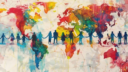 Fototapeta premium Global People Network Concept Illustration