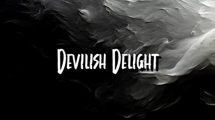 Devilish Delight Happy Halloween Phrase Grunge Animated Text Typography On Smoky Background