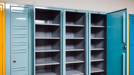 Colorful Empty School Lockers