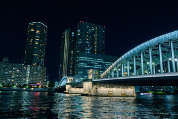 Obraz premium 勝鬨橋 夜