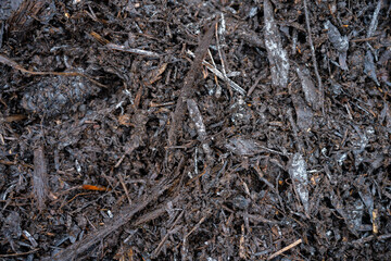 compost ring making compost pile on a farm holding microorganisms storing carbon sustainable regenerative food farm in a field on an agricultural farm in australia