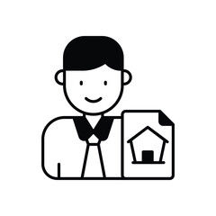 Real Estate Agent vector icon stock illustration