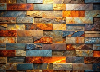 Stunning Panoramic View of Textured Slate Tiles in Layered Patterns for Home and Garden Design Inspiration