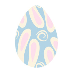 Easter egg patterned bunny ears abstract hand drawn ornament. Easter greeting design element idea