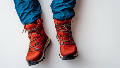 Hiking boots on display for outdoor adventure preparation in a bright indoor environment