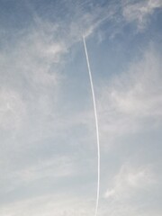 Twilight Sky with a Plane's Contrail