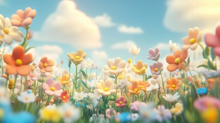 Obraz premium Closeup of delicate summer flowers under a soft overcast sky showcasing nature s intricate beauty