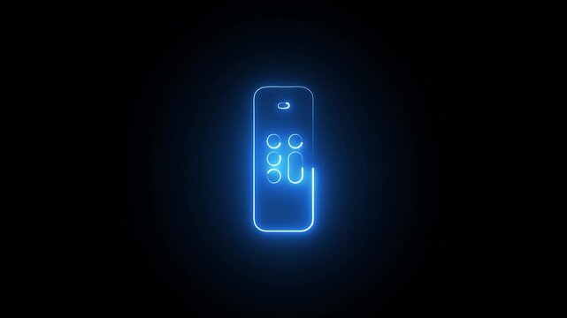 Glowing neon Controller icon isolated on black background. HD Video motion graphic animation
