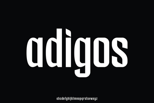 Modern condensed sans serif alphabet display font vector illustration