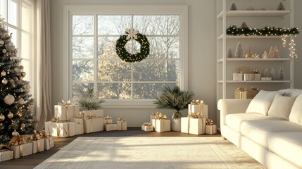 Cozy Living Room with Subtle Christmas Decor