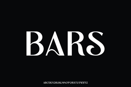 Elegant clean decorative sans serif alphabet display font vector