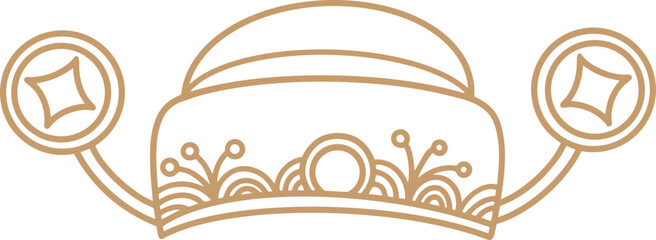 Chinese traditional God of Wealth hat illustration