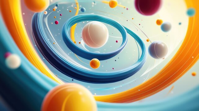 Dynamic illustration of circular motion representing flow and energy ideal for educational materials on physics and movement