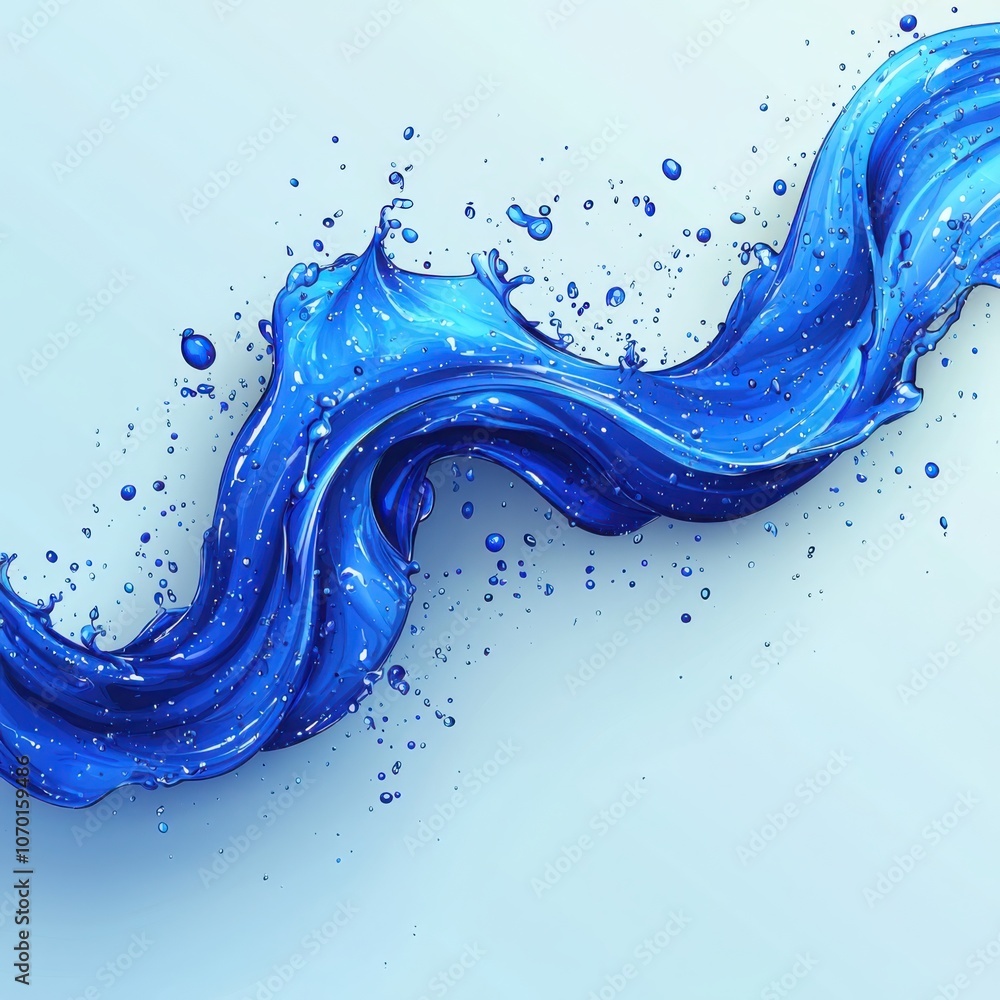 Poster create stunning visuals with a vibrant blue droplet splash in side view design
