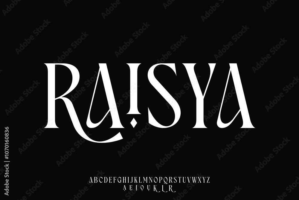 Poster elegant beautiful serif alphabet display font vector glamor style