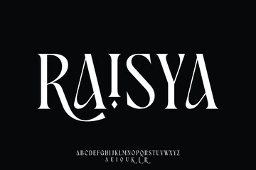 Elegant beautiful serif alphabet display font vector glamor style
