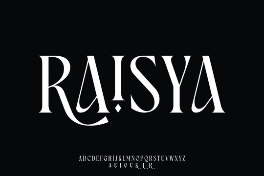 Elegant beautiful serif alphabet display font vector glamor style