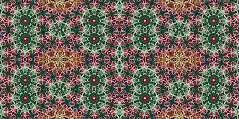 Seamless kaleidoscope pattern. The texture of the woven pattern. Endless pattern