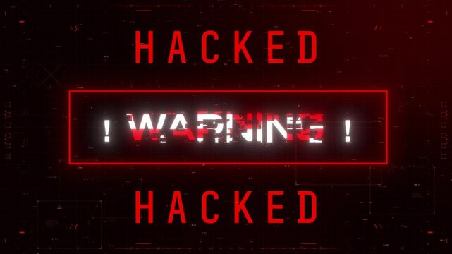 warning sign, hacker attack, animated hud display background, 4k backdrop wallpaper