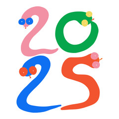 Fototapeta premium Snake new year two thousand twenty five 