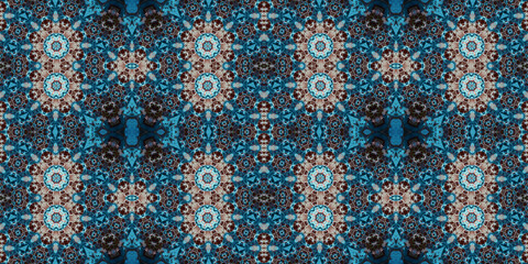 Seamless kaleidoscope pattern. The texture of the woven pattern. Endless pattern