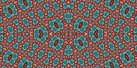 Seamless kaleidoscope pattern. The texture of the woven pattern. Endless pattern
