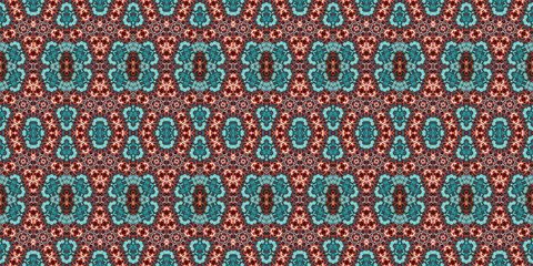 Seamless kaleidoscope pattern. The texture of the woven pattern. Endless pattern