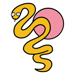 Naklejka premium Snake new year two thousand twenty five 