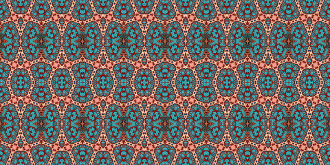 Seamless kaleidoscope pattern. The texture of the woven pattern. Endless pattern