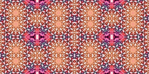 Seamless kaleidoscope pattern. The texture of the woven pattern. Endless pattern