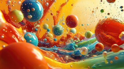 Close up of stunning abstract patterns formed by ferromagnetic liquid and chemical agents showcasing artistic fluid dynamics