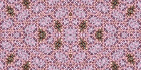 Seamless kaleidoscope pattern. The texture of the woven pattern. Endless pattern