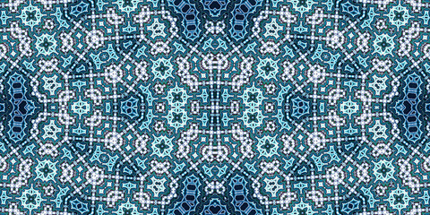 Seamless kaleidoscope pattern. The texture of the woven pattern. Endless pattern