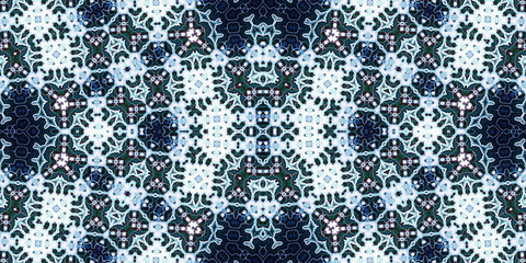 Seamless kaleidoscope pattern. The texture of the woven pattern. Endless pattern