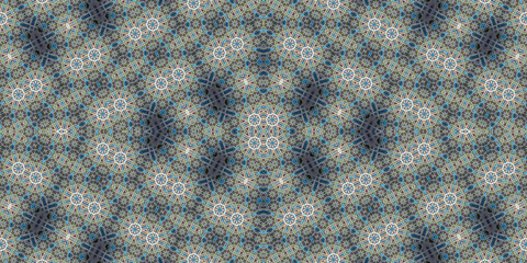 Seamless kaleidoscope pattern. The texture of the woven pattern. Endless pattern