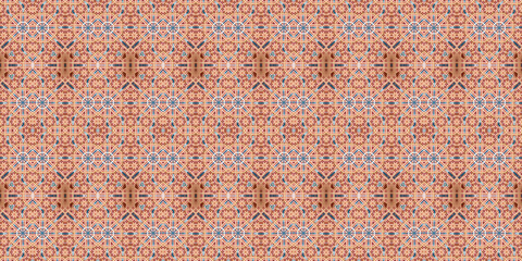Seamless kaleidoscope pattern. The texture of the woven pattern. Endless pattern