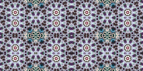 Seamless kaleidoscope pattern. The texture of the woven pattern. Endless pattern