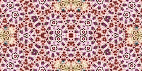 Seamless kaleidoscope pattern. The texture of the woven pattern. Endless pattern