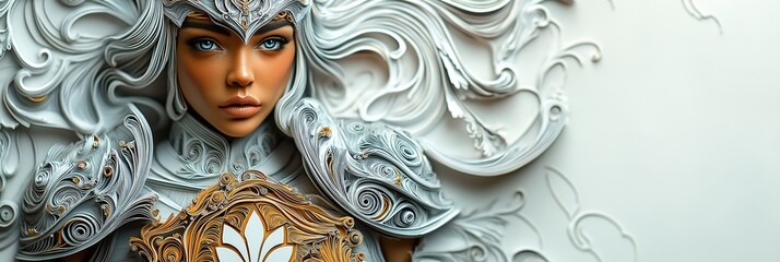 Woman in Armor Symbolizing Strength, Resilience, and Grace for Women Empowerment