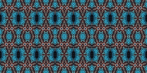 Seamless kaleidoscope pattern. The texture of the woven pattern. Endless pattern