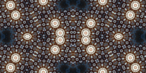 Seamless kaleidoscope pattern. The texture of the woven pattern. Endless pattern