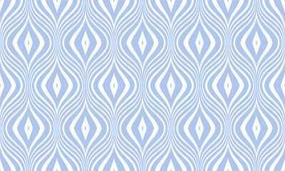 Abstract Seamless Geometric Wavy Lines Light Blue Pattern. 