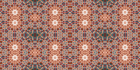 Seamless kaleidoscope pattern. The texture of the woven pattern. Endless pattern