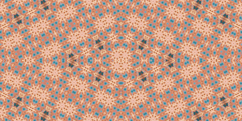 Seamless kaleidoscope pattern. The texture of the woven pattern. Endless pattern